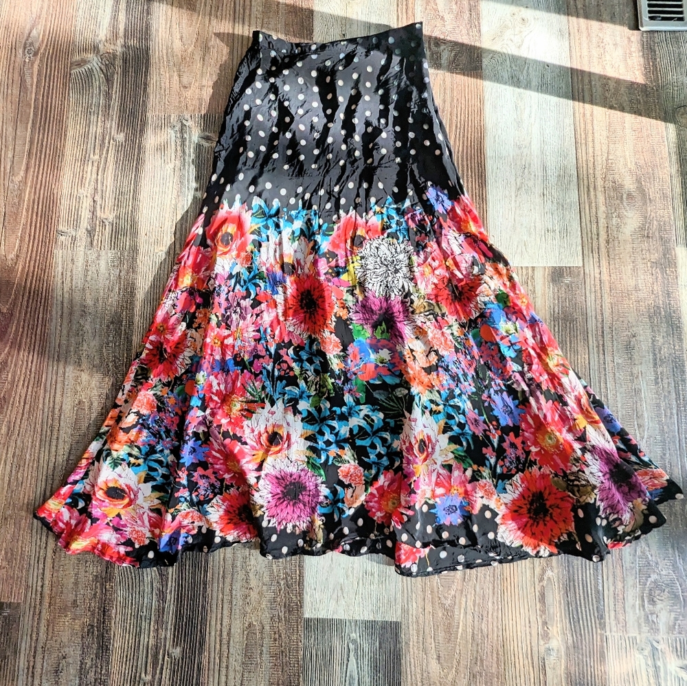 Tolani Floral Viscose Skirt S